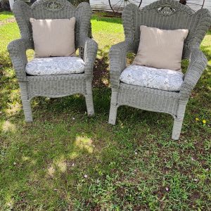 Wicker Wingback Chair