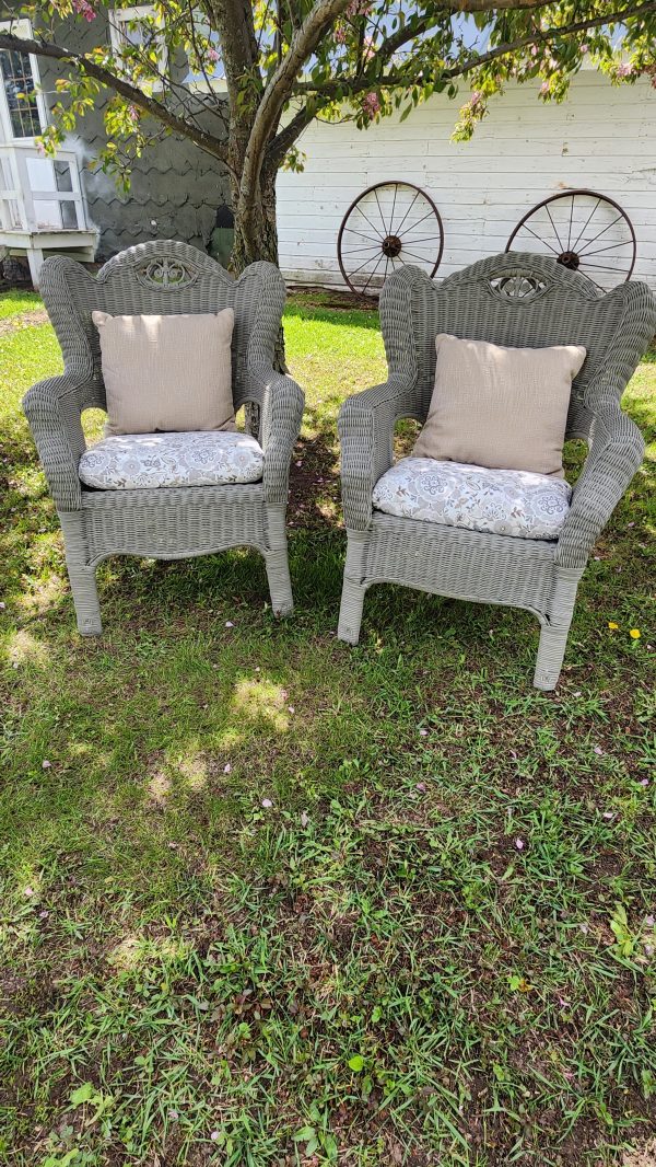 Wicker Wingback Chair