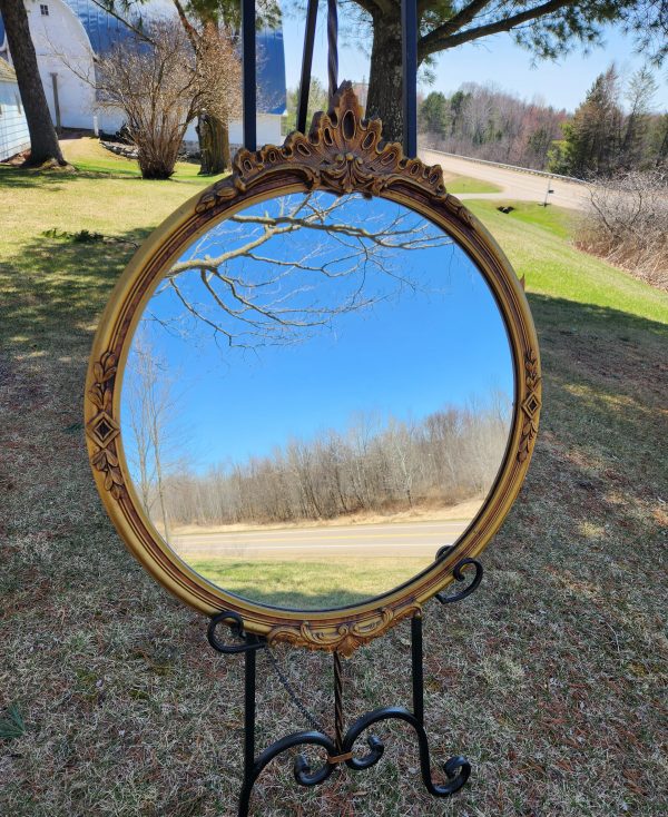 Gold Round Mirror