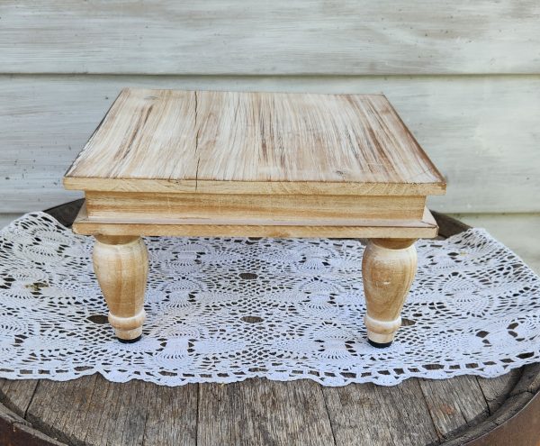 Wood Square Butcher Block Stand