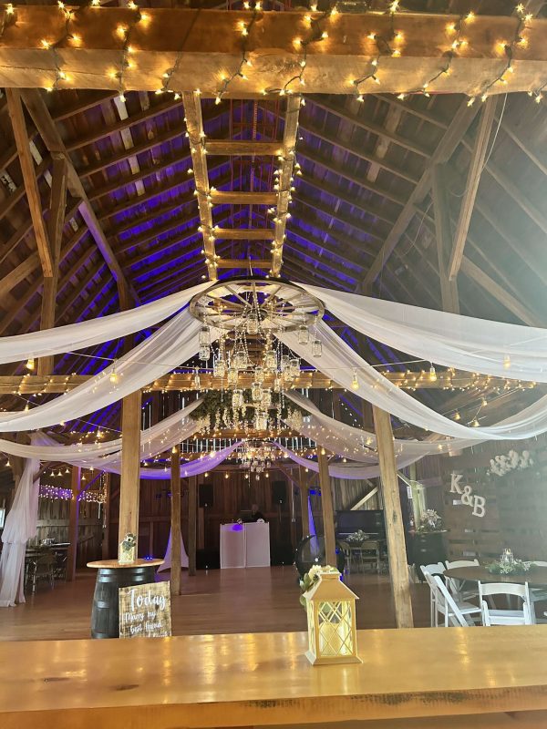 White Chiffon Ceiling Drapes