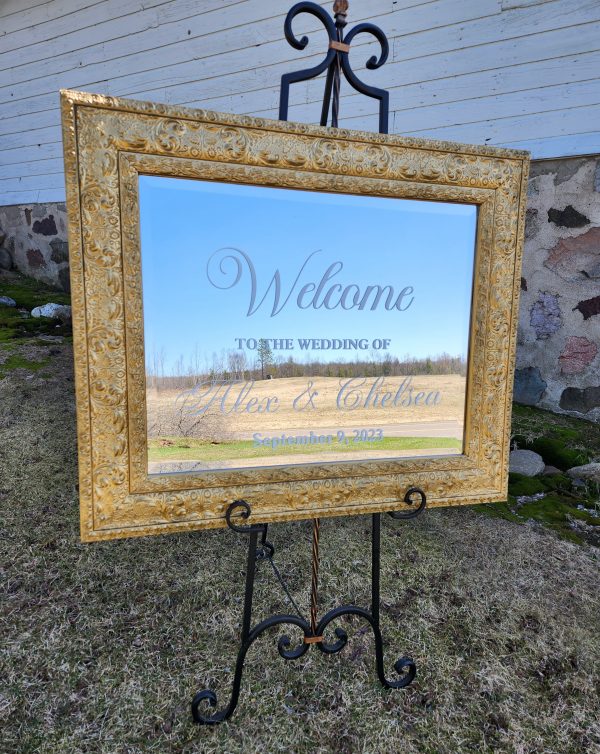 Gold Scalloped Wide Frame Mirror – Large