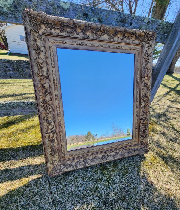 Antique Gold Wood Leaf Mirror - Jumbo