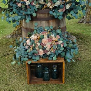 Wood Flower Floral Swag - Large