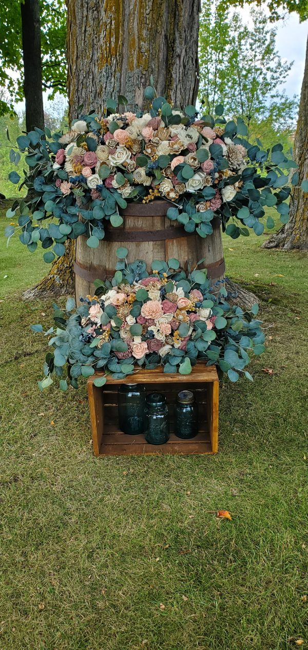 Wood Flower Floral Swag - Medium