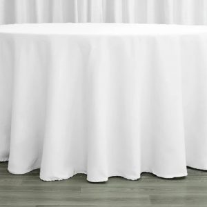 White Round Linen Tablecloths