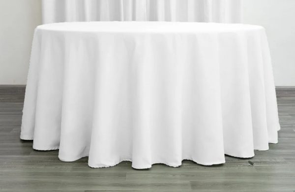White Round Linen Tablecloths