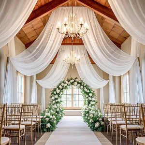 WHITE CHIFFON CEILING DRAPING G-40'