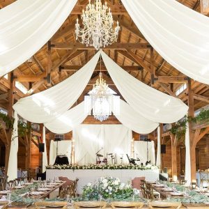 White Chiffon Ceiling Draping D-10'