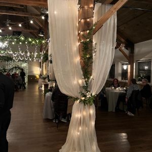 WHITE CHIFFON CEILING DRAPES A-14'