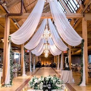 WHITE CHIFFON CEILING DRAPES F-30'