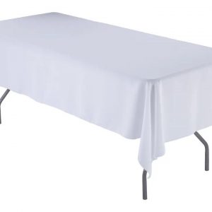 WHITE RECTANGLE LINEN TABLECLOTHS 8'